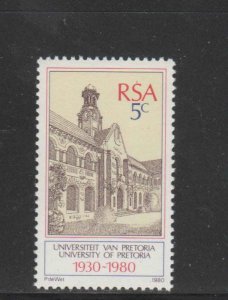 SOUTH AFRICA #537  UNERVERSITY OF PRETORIA 50TH ANNIV.      MINT VF NH O.G