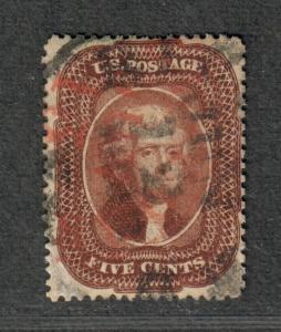 US Sc#28 Used/F-VF, Nice Stamp! Tiny Thin Speck LL, Cv. $1150