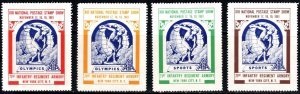 1961 US Poster Stamp XIII National Postage Stamp Show November 17-19 Set/4 MNH