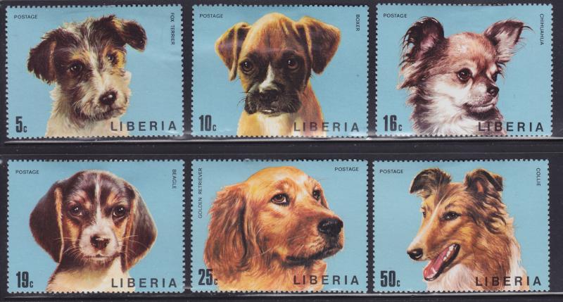 Liberia 669-674 Dogs 1974