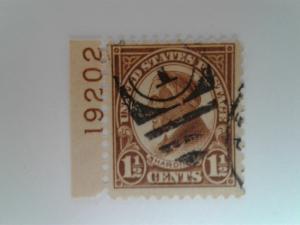 SCOTT # 553 USED SINGLE WITH PLATE NUMBER !! VERY NICE STAMP !!