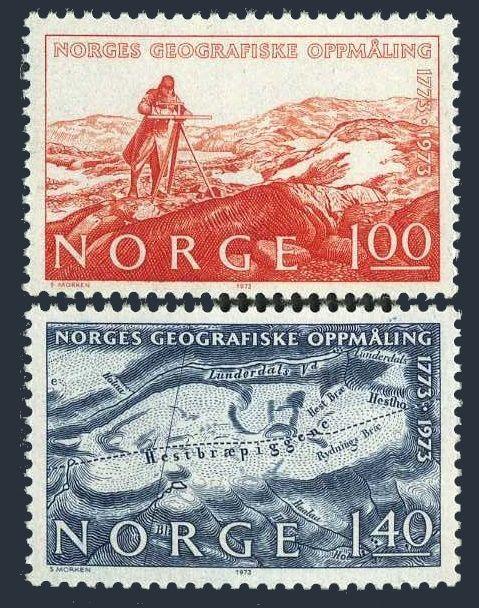 Norway 629-630,MNH.Michel 674-675. Geographical Survey of Norway-200.1973.