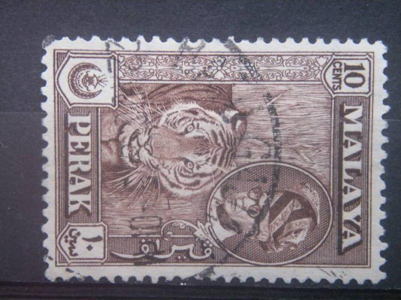 PERAK, 1957, used 10c, Yussuf Izuddin Shah, Scott 132