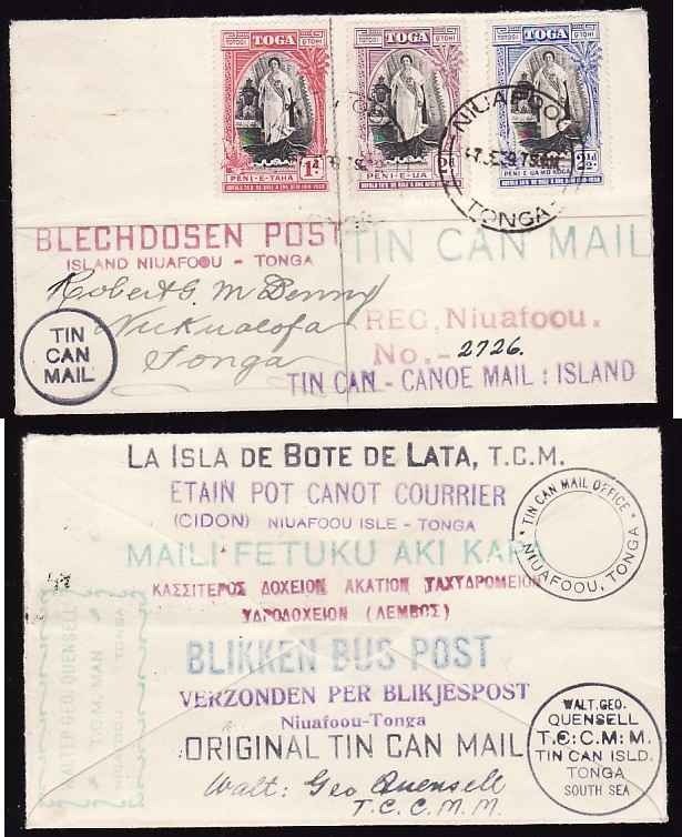 Tonga cover #11701-Tonga reg'd internal mail-Niuafo'ou-17 Je 1939-t...