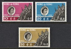 Hong Kong #200-202 QV Statue Issue MVLH