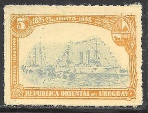 Uruguay 178: 5c Cruiser Montevideo and gunboat 18 de Julio, uncanceled, N...