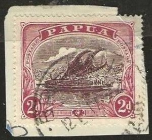 Papua, Sc 63, used on piece, small corner crease, BRISBANE ccl.  1919.  (P158)