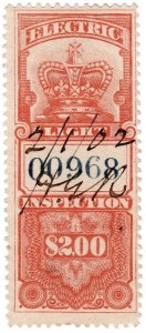 (I.B) Canada Revenue : Electric Light Inspection $2 (1895)