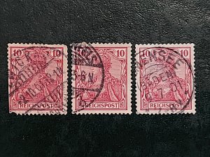 1900 Germany 10pf Carmine Red inscript REICHPOST Used/HR/F.VF SW#55a