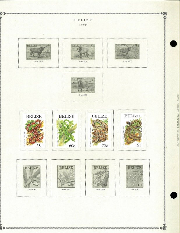 Belize Mint & CTO Hinged on 29 Scott International Pages 1973-1999