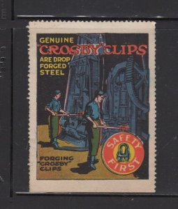 USA - Pair of Crosby Industrial Clips Advertising Stamps Emphasizing Safety