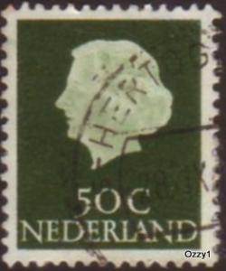 Netherlands 1953 Sc#354 SG#784 50c Green Queen Juliana Used