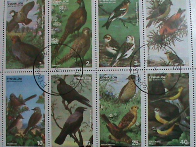 ​EYNHALLOW-SCOTLAND STAMP 1974 COLORFUL LOVELY WORLD BEAUTIFUL BIRDS-CTO-SHEET