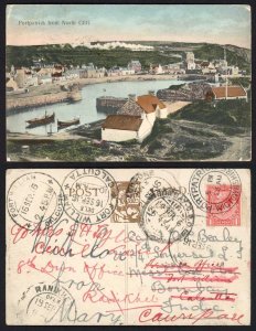 KGV on a redirected Postcard to India