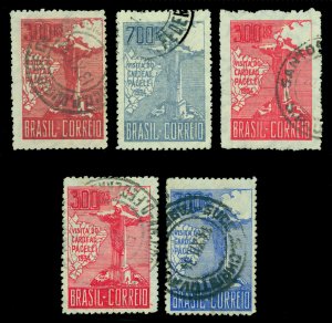 BRAZIL 1934  Cardinal Pacelli visit  300r-700r used - three different printings