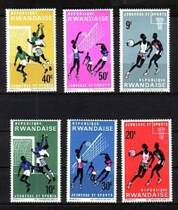 Rwanda, Scott cat. 164-169. Youth Sports Program issue.