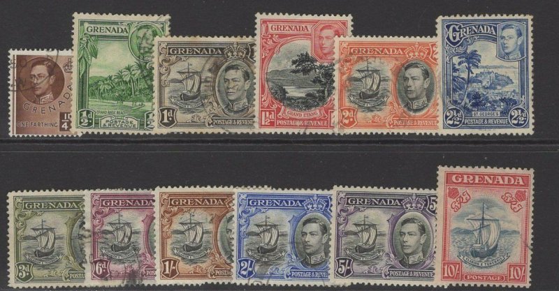 GRENADA SG152/63e 1937-50 DEFINITIVE SET FINE USED