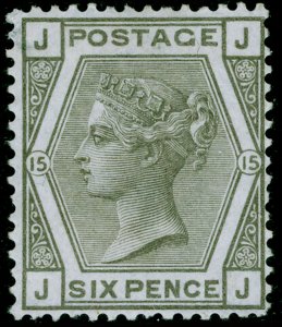 SG147, 6d grey plate 15, M MINT. Cat £500. JJ 