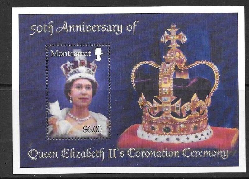 MONTSERRAT SGMS1233 2001 QUEEN ELZABETH II'S CORONATION MNH 