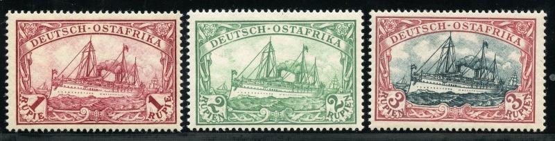 GERMAN EAST AFRICA  SCOTT#19/21b, MICHEL#19/21  MINT NH SCOTT $538 MICHEL 475E