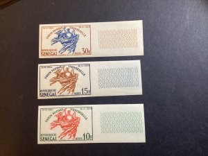 ICOLLECTZONE Senegal 218-220 margin imperf set XF NH