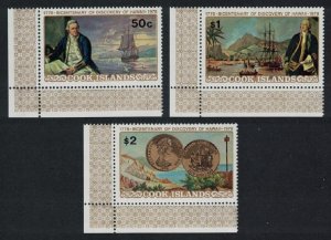 Cook Is. Captain Cook Discovery of Hawaii 3v Corners 1978 MNH SC#480-482