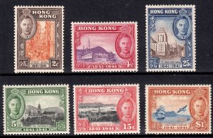 1941 HONG KONG KGVI CENTENARY BRITISH OCCUPATION (SG#163-168) MH VF