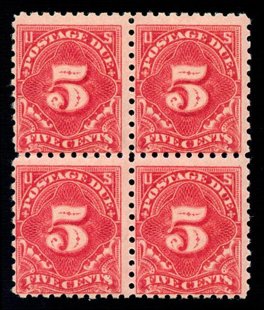 momen: US Stamps #J55 Block of 4 Mint OG NH F/VF