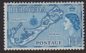 1953 - 1958 Bermuda Sandy's 1/3 map issue MLMH Sc# 156 CV $3.75
