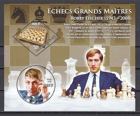 Mali, 2010 issue. Bobby Fischer, Chess Master s/sheet. ^