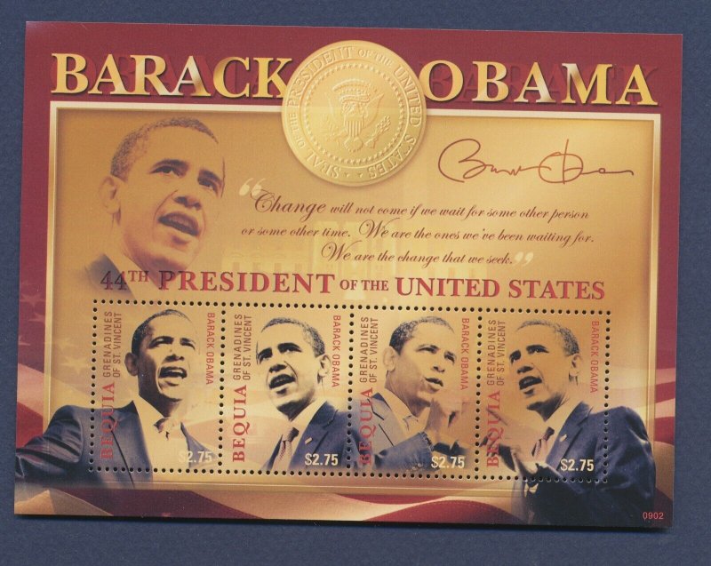BEQUIA - St Vincent - MNH S/S - President Barack Obama - 2009 --b