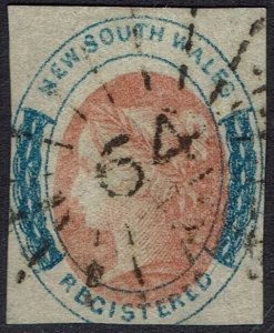 NEW SOUTH WALES 1856 QV REGISTERED (6D) IMPERF SHEET WMK USED