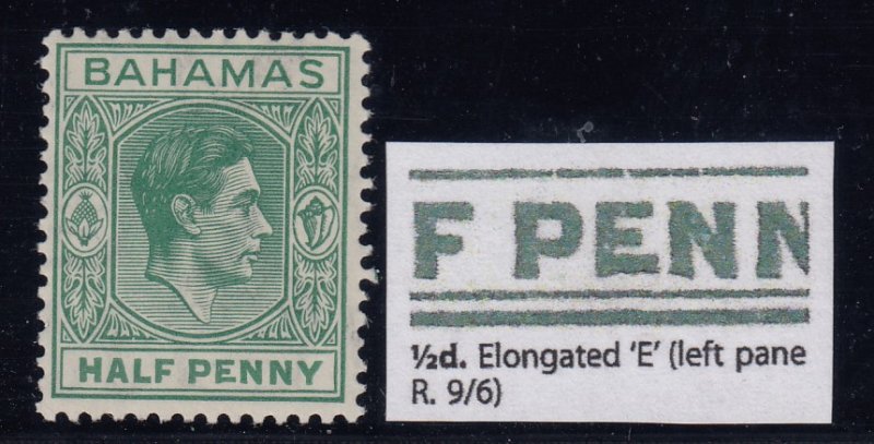 Bahamas, SG 149a, used Elongated E variety