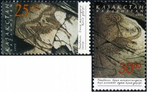 Kazakhstan 2003 MNH Stamps Scott 436-437 Art Cave Paintings Archeology Animals