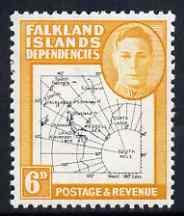 Falkland Islands Dependencies 1946-49 KG6 Thin Maps 6d un...