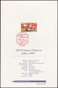 Mexico 2000 Sc 2203 Summer Olympics Sydney Souvenir Page