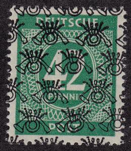 GERMANY MNH Scott # 599 Error, Inverted Overprint, Schlegel stamp on back (1 St)