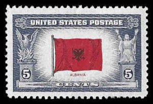 PCBstamps   US # 918 5c Overrun Country-Albania, MH, (19)