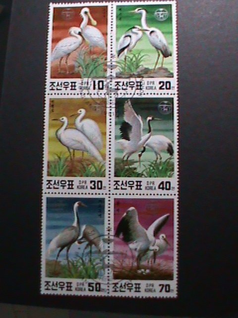 ​KOREA 1991 SC# 2971-6 WORLD LOVELY ENDANGER BIRDS COMPLETE CTO SET-VERY FINE