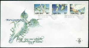 Aruba 43-45 FDC.Michel 57-59. Plant 1989:Maripampun.Leaves,Pods,Blossom.