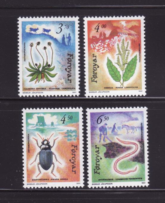 Faroe Islands 216-219 Set MNH Flora and Fauna