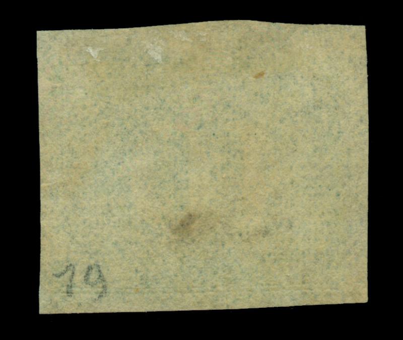 BRAZIL 1854  Coloridos  10reis pale blue  Sc# 37a used VF+