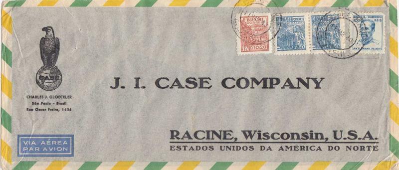 Brazil 20c Agriculture, 1.20Cr Steel Industry (2) and 5000R Peixoto 1948 8a S...