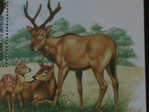 CAMBODIA-1999-LOVELY BEAUTIFUL  DEER FAMILY-MNH S/S VERY FINE LAST ONE