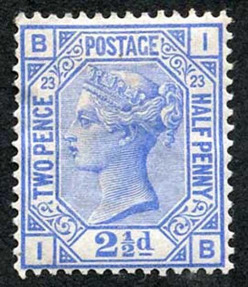 SG157 2 1/2d Blue Wmk Imperial Crown Plate 23 Great Colour Cat 450 M/M