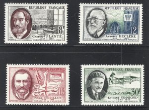 France #821-24 Inventors  VF NH (1957),  2021 Scott Cat. $ 3.75