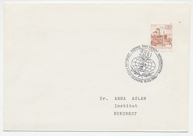 Cover / Postmark Yugoslavia 1986 Chess