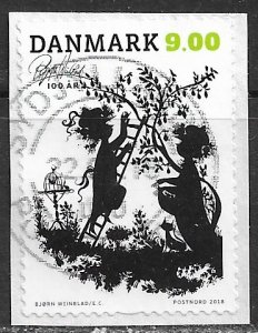 Denmark ~ Scott # 1791 ~ Used on paper ~ Art by Bjorn Wiinblad