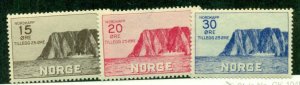 NORWAY #B1-3, Mint Never Hinged, Scott $210.00