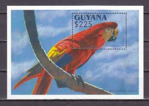 Guyana, Scott cat. 2660. Scarlet Macaw, Fish s/sheet.